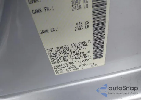 2019 Nissan Altima 2.5 Sv z USA, uszkodzony, nr VIN 1N4BL4DV7KC146092